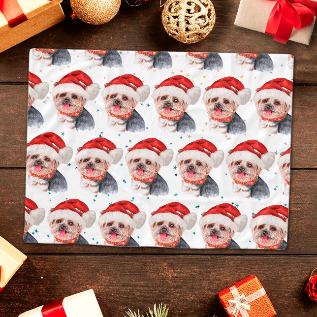 Yorkshire Terrier Dog Breed Christmas Stars Fleecefilt (Skapare uppladdad)