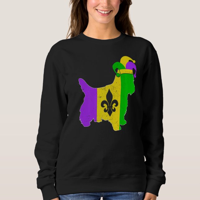 Yorkshire Terrier Dog Mardi Gras Carnival Funny Pu T Shirt (Framsida)