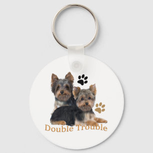 Yorkshire Terrier Dubbla Trouble Gifts Nyckelring