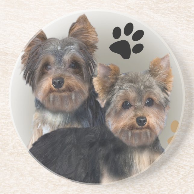 Yorkshire Terrier Dubbla Trouble Underlägg (Framsidan)