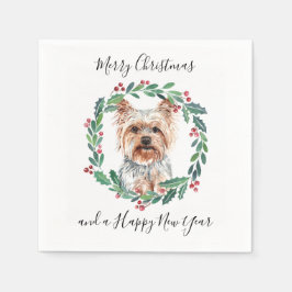 Yorkshire Terrier Elegant Hund God jul Pappersservett