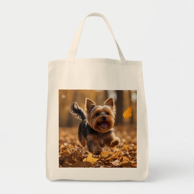 Yorkshire Terrier Elegant Livsmedel Tote Bag Tygkasse (Framsidan)