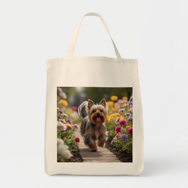 Yorkshire Terrier Elegant Livsmedel Tote Bag Tygkasse (Framsidan)