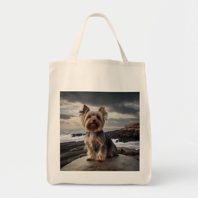 Yorkshire Terrier Elegant Livsmedel Tote Bag Tygkasse (Framsidan)