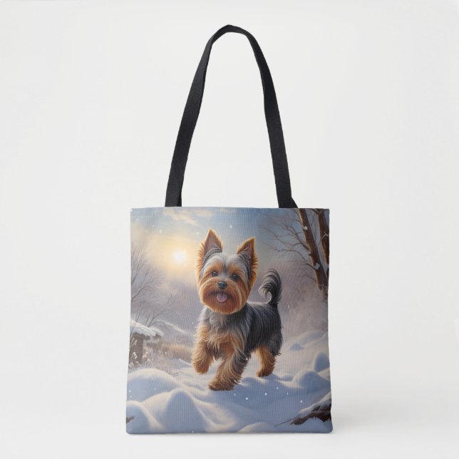 Yorkshire Terrier Elegant Tote Bag Tygkasse (Framsida)
