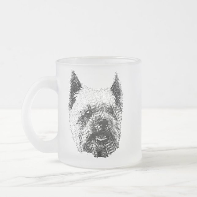 Yorkshire Terrier Etsning Frostad Glasmugg (Vänster)