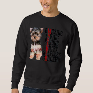 Yorkshire Terrier Fantastisk Loving Strong Lycklig Lång Ärmad Tröja