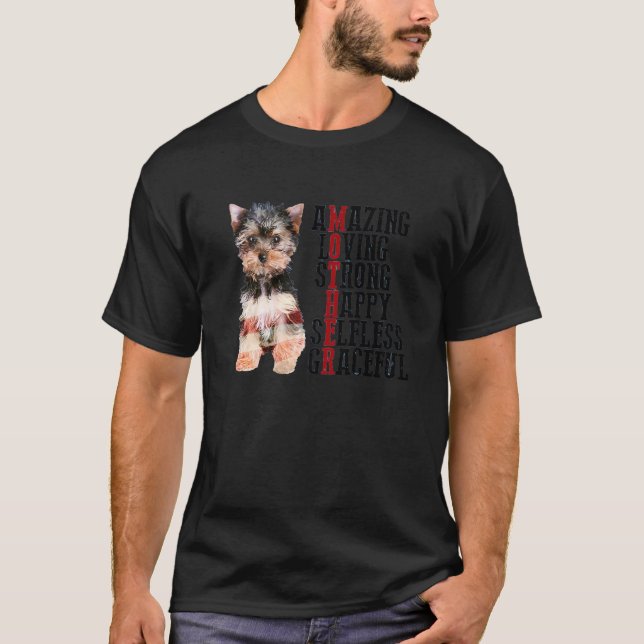Yorkshire Terrier Fantastisk Loving Strong Lycklig T Shirt (Framsida)