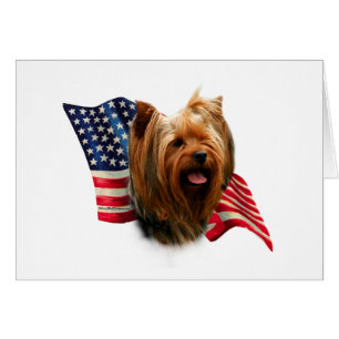 Yorkshire Terrier Flagga Hälsningskort