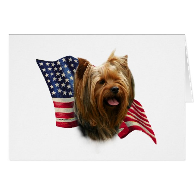 Yorkshire Terrier Flagga Hälsningskort (Framsidan Horizontal)