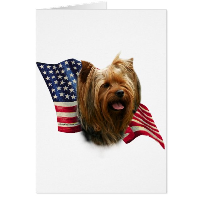 Yorkshire Terrier Flagga Hälsningskort (Framsidan)