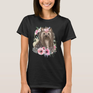 Yorkshire Terrier Flowers Hund design Blommigt Yor T Shirt