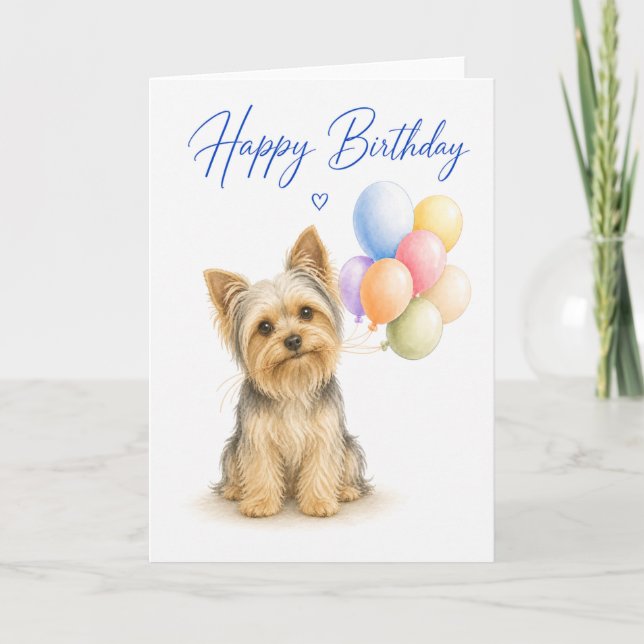 Yorkshire Terrier Födelsedag Kort (Framsida)