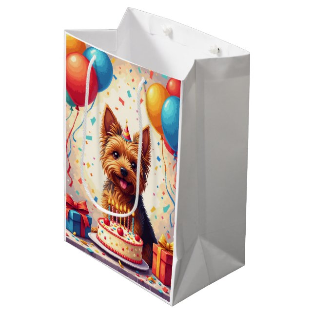 Yorkshire Terrier Födelsedagsfirande (Framsidan Vinklad)