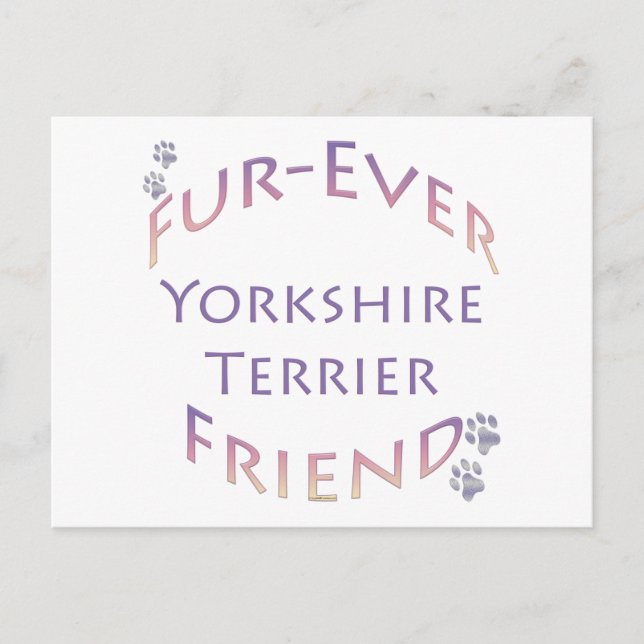 Yorkshire Terrier Fur-ever vän Vykort (Framsida)