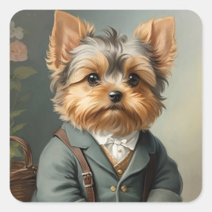 Yorkshire Terrier Fyrkantigt Klistermärke