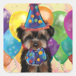 YORKSHIRE TERRIER FYRKANTIGT KLISTERMÄRKE
