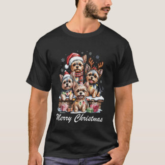 Yorkshire Terrier God Jul Rolig Yorkie Hund T Shirt