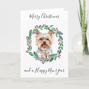 Yorkshire Terrier God jul Trendig Hund Holid Helgkort