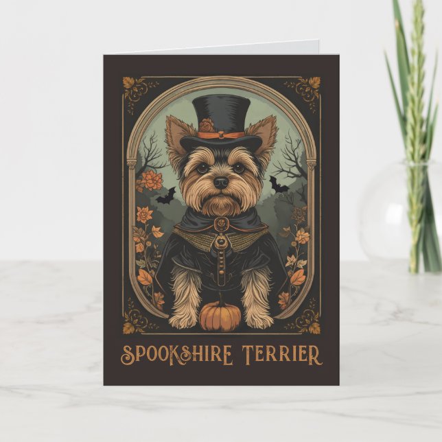 Yorkshire Terrier Gott Halloween Hälsning Kort (Framsida)
