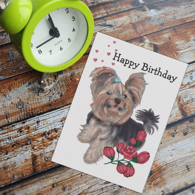 Yorkshire Terrier Grattis på födelsedagen Inbjudningar (Skapare uppladdad)