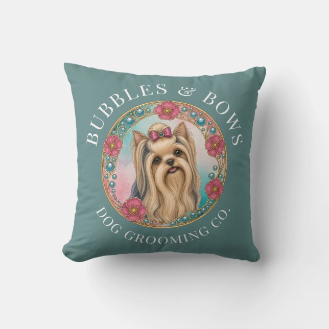 Yorkshire Terrier Grooming Salon Dynor | Turkos Kudde (Framsida)
