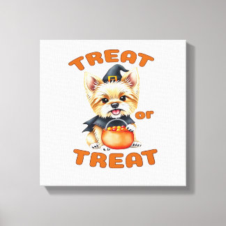 Yorkshire Terrier Halloween Hund Kostym �Treat or Canvastryck