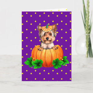 Yorkshire Terrier Halloween Jack-O-Lantern Kort