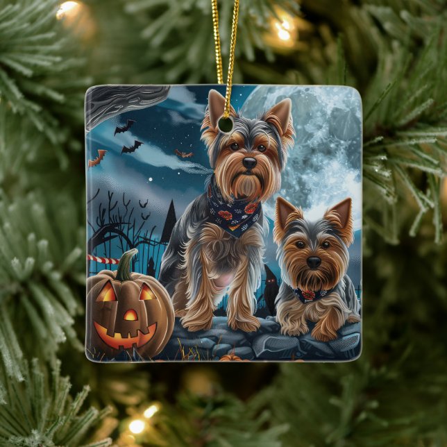Yorkshire Terrier Halloween Kuslig Julgransprydnad Keramik (Träd)