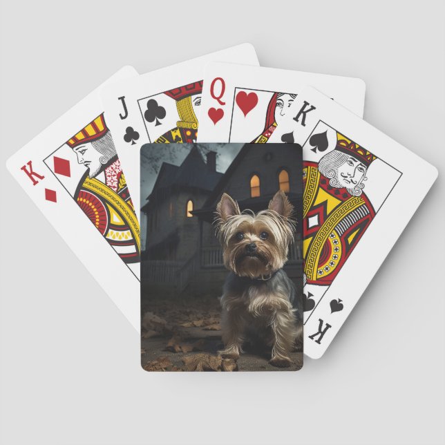 Yorkshire Terrier Halloween Skräck  Casinokort (Baksidan)