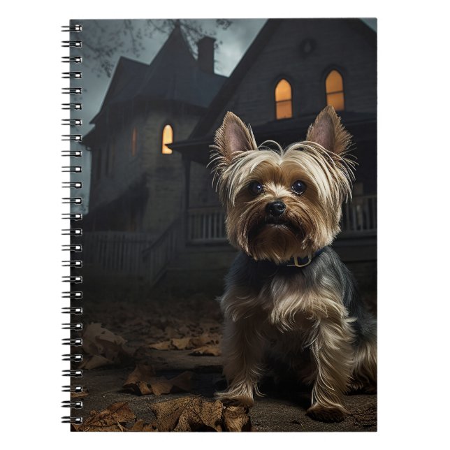 Yorkshire Terrier Halloween Skräckinjagande Anteckningsbok (Framsidan)