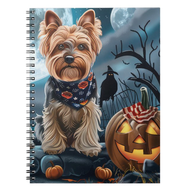 Yorkshire Terrier Halloween Spooky Anteckningsbok (Framsidan)