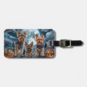 Yorkshire Terrier Halloween Spooky Bagagebricka