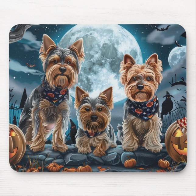 Yorkshire Terrier Halloween Spooky Musmatta (Framsidan)