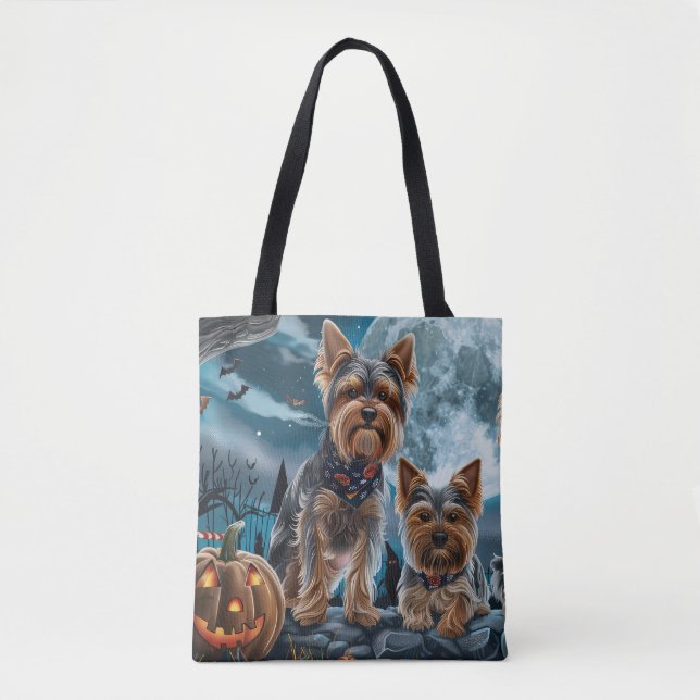 Yorkshire Terrier Halloween Spooky Tygkasse (Framsida)