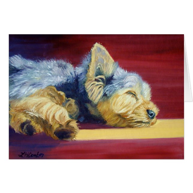 Yorkshire Terrier Hälsningskort (Framsidan Horizontal)