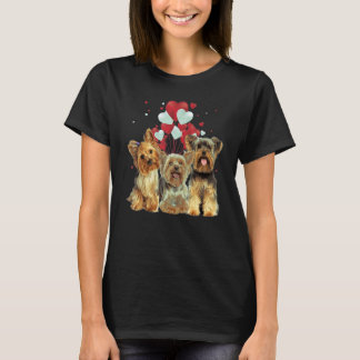 Yorkshire Terrier Heart Love Valentine Balloon T Shirt