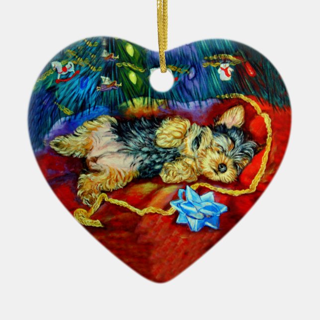 Yorkshire Terrier Heart Ornament (Framsidan)