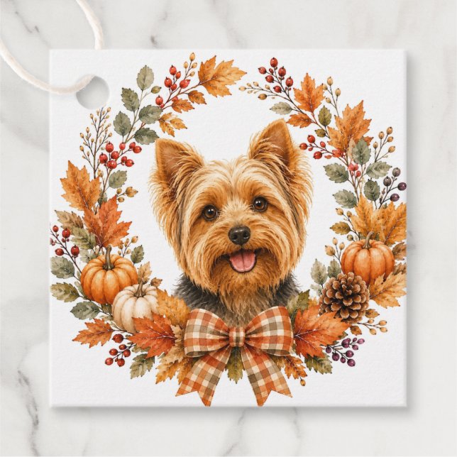 Yorkshire Terrier Höst Gåvor Etiketter (Framsida)