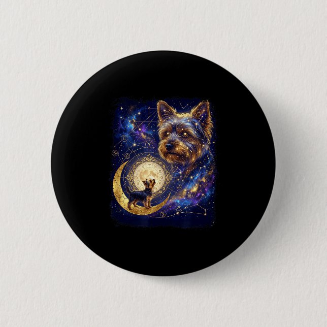 Yorkshire terrier howling to the moon meme 90s knapp (Framsida)