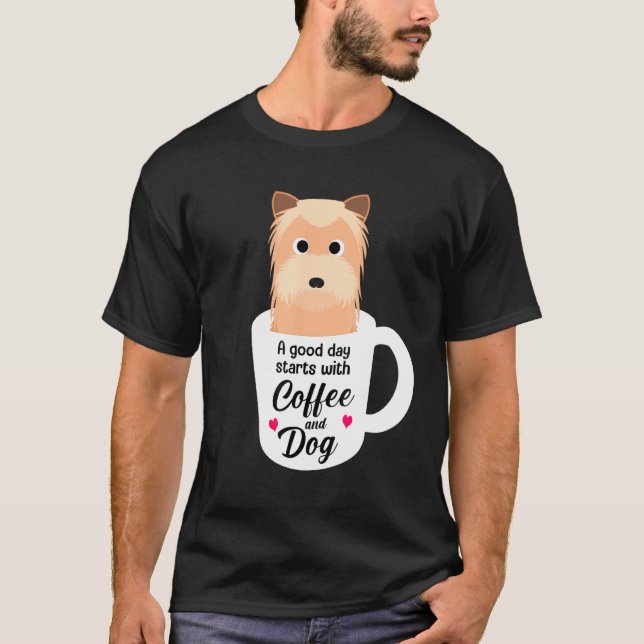 Yorkshire Terrier Humous Hund Coffee T Shirt (Framsida)