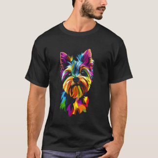 Yorkshire Terrier Hund Älskare Färgglad Abstrakt K T Shirt