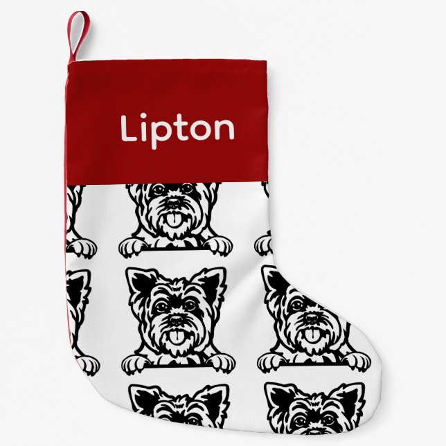 Yorkshire Terrier-hund, anpassade hund Socks Liten Julstrumpa (Framsidan)