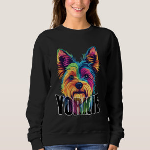 Yorkshire Terrier Hund Ansikte Colorful Yorkie Man T Shirt