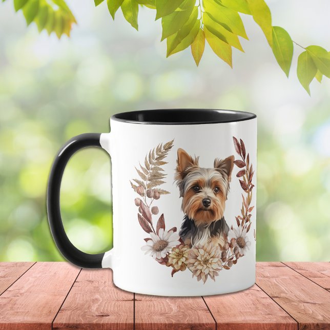 Yorkshire Terrier Hund Autumn Wandeans Mugg (Skapare uppladdad)