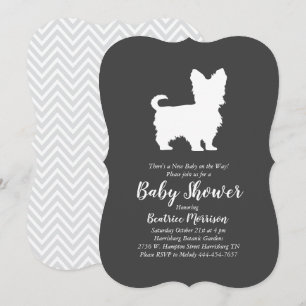 Yorkshire Terrier Hund Baby Shower Gender Neutral Inbjudningar