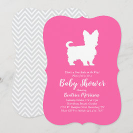 Yorkshire Terrier Hund Baby Shower Rosa Girl Inbjudningar
