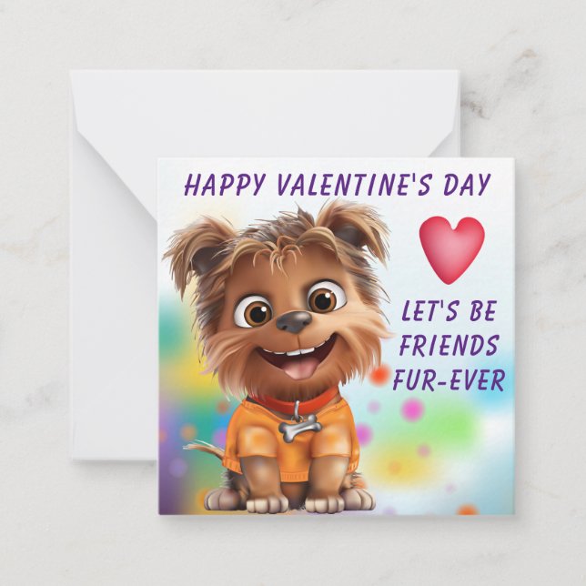Yorkshire Terrier Hund Classroom Valentine Card Anteckningskort (Framsida)