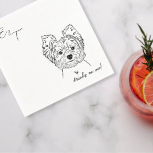 Yorkshire Terrier Hund Cocktail bröllop napkins Pappersservett
