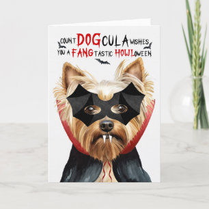 Yorkshire Terrier Hund Count DOGcula Halloween Helgkort
